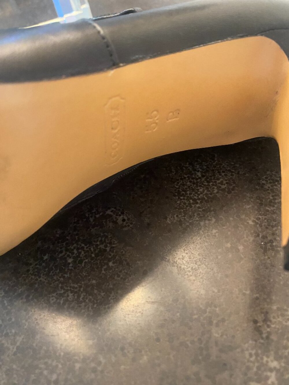 NWT - COACH Salene Black Leather Gold Logo Heel Ankle Booties